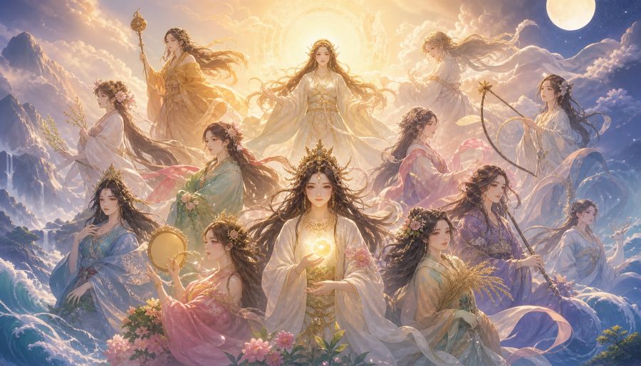 神話の中に登場する女神さまの一覧イメージ