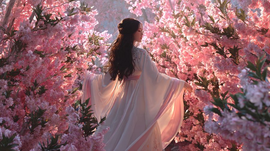 桜の中の木花咲耶姫