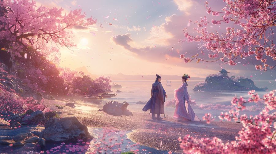 コノハナサクヤヒメに惚れる邇邇芸命