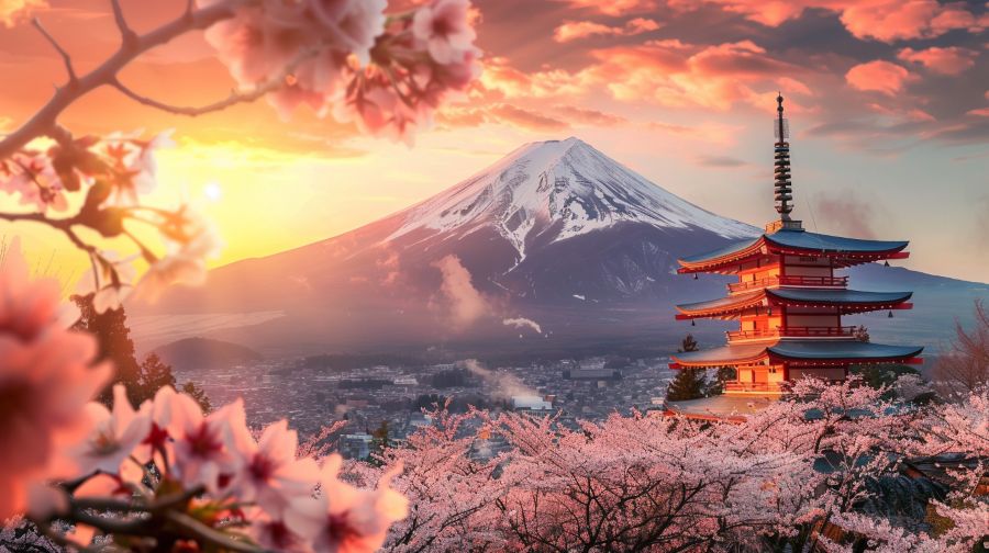 桜舞い散る日本の神話の世界